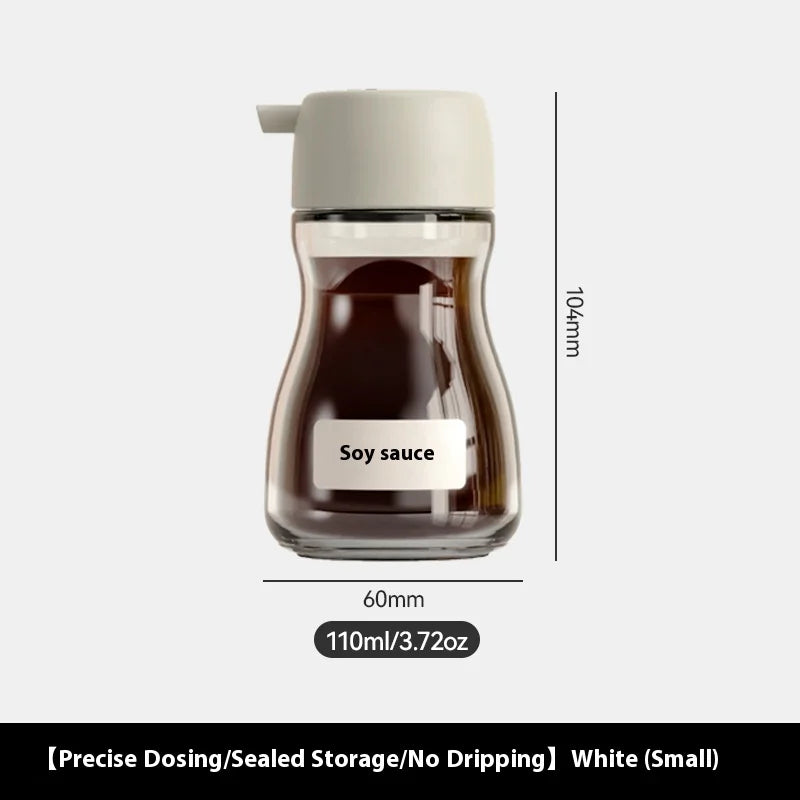GIANXI Japanese Glass Oil Pot & Soy Sauce Dispenser Set Glass Seasoning Dispenser QXL white trumpet