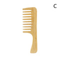 Bamboo Wide-Tooth Hair Comb | Antistatic Detangling Tool Bamboo Hair Comb QXL C