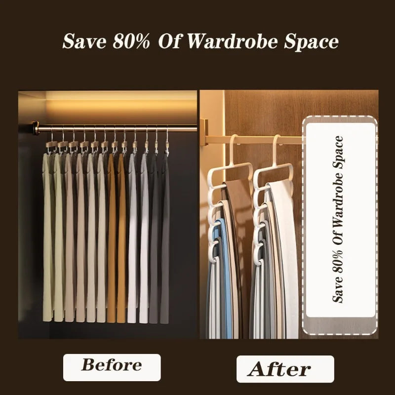 S-Type Multi-Layer Pants Rack | Space-Saving Closet Hanger Pants Hanger Rack QXL