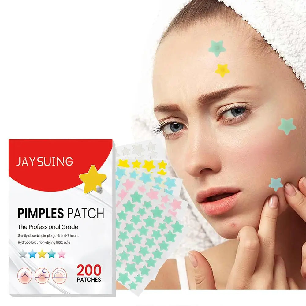 Colorful Star Hydrocolloid Acne Patches 200-Pack | Spot Cover Hydrocolloid Acne Patches QXL
