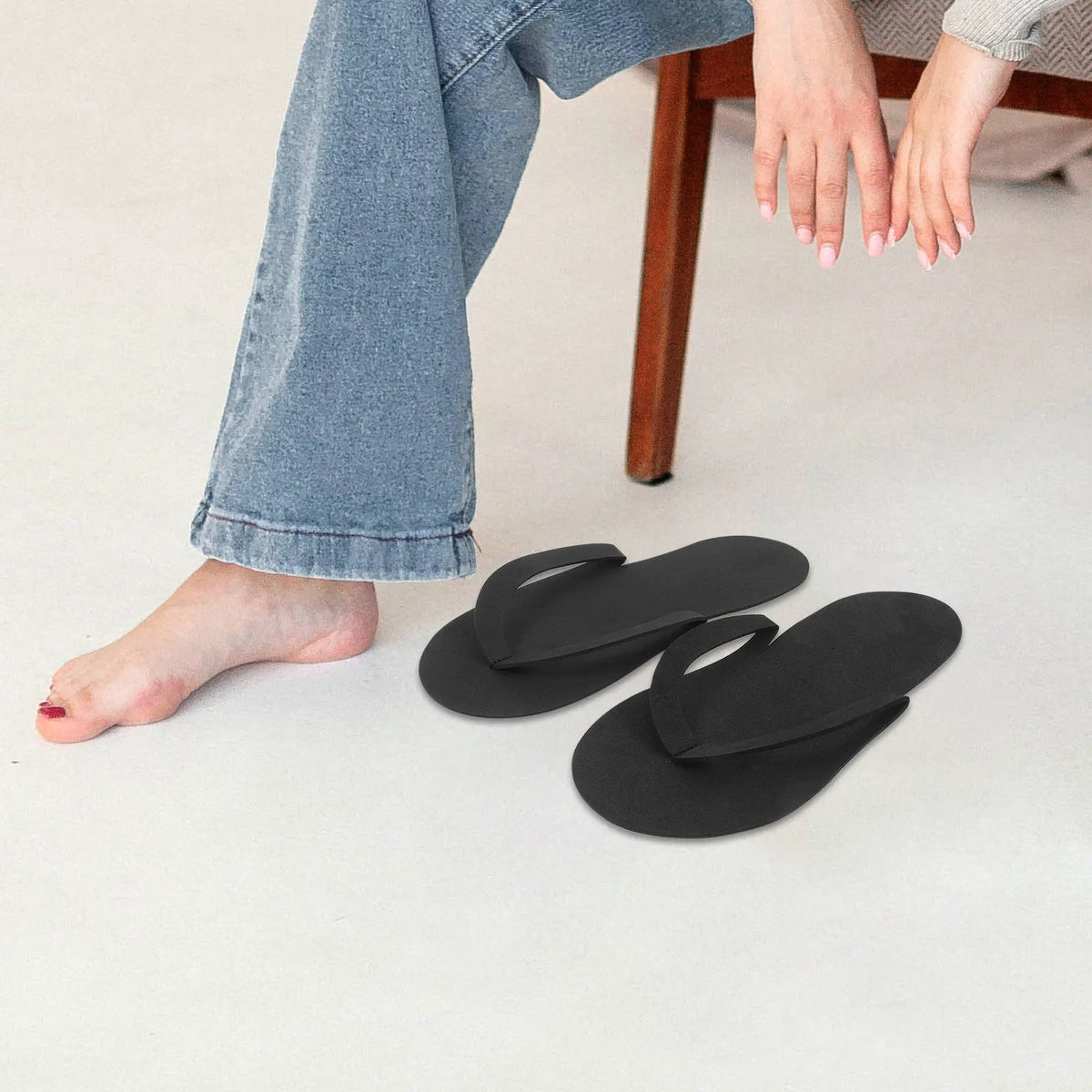 12-Pack Disposable EVA Flip Flops | Hotel Spa Travel Slippers Disposable Slippers QXL