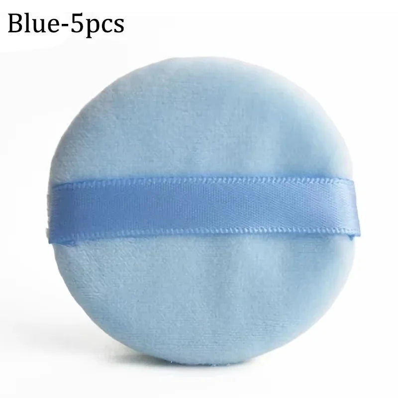 Super Soft Velour Powder Puffs 5 or 10 Pack | Loose & Pressed Makeup Powder Puff QXL