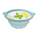Collapsible Silicone Facial Ice Bath Bowl | Foldable Basin Facial Ice Bath Bowl QXL Light blue