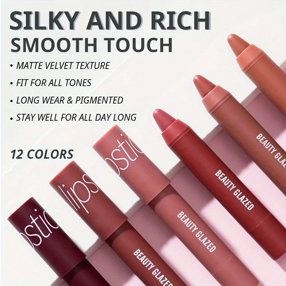 Velvet Lip Liner & Matte Lipstick Set – Waterproof Long-Lasting Lip Liner & Lipstick Set QXL