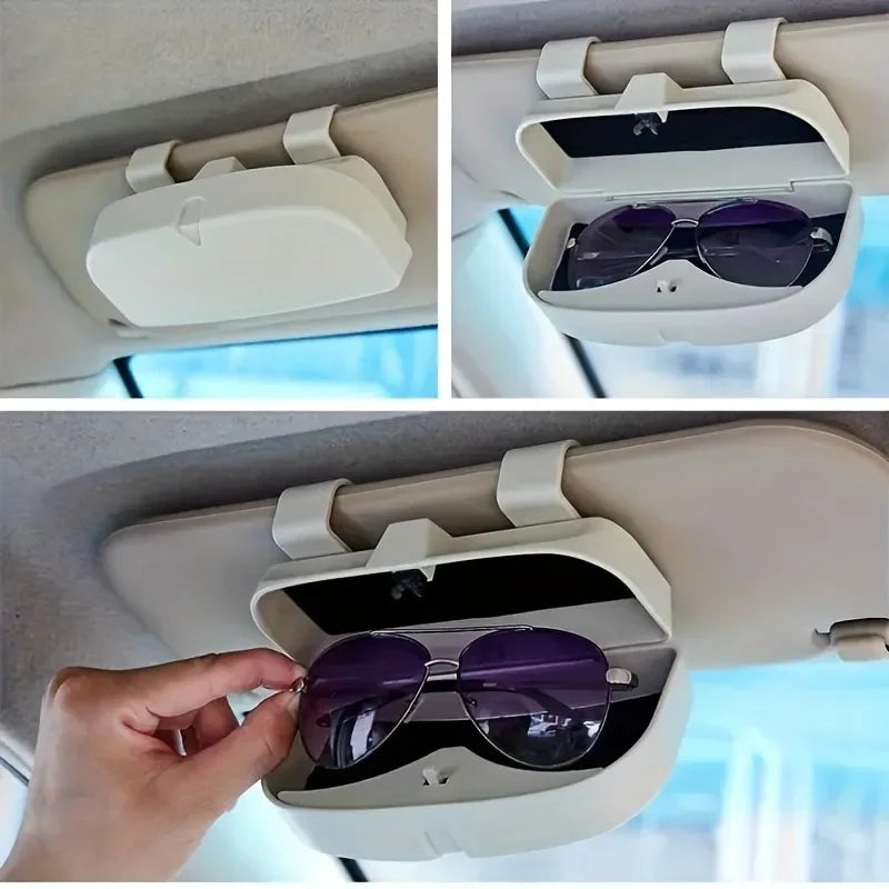 Car Sun Visor Glasses Holder | Universal Clip-On Storage Box Car Glasses Holder QXL