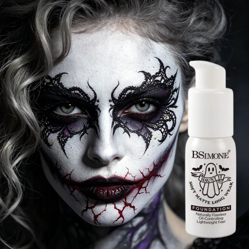 White Liquid Foundation – Full Coverage Goth & Cosplay Makeup Liquid Foundation QXL