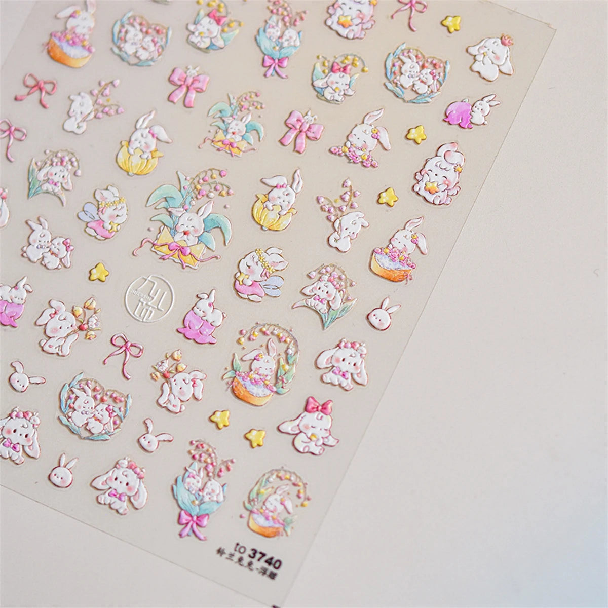 5D Kawaii Pink Rabbit Nail Art Stickers | Self-Adhesive Decals Nail Art Stickers QXL