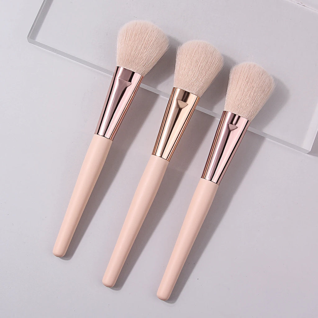 KOSSHOW 3-Pc Blush, Contour & Highlighter Brush Set Makeup Brush Set QXL