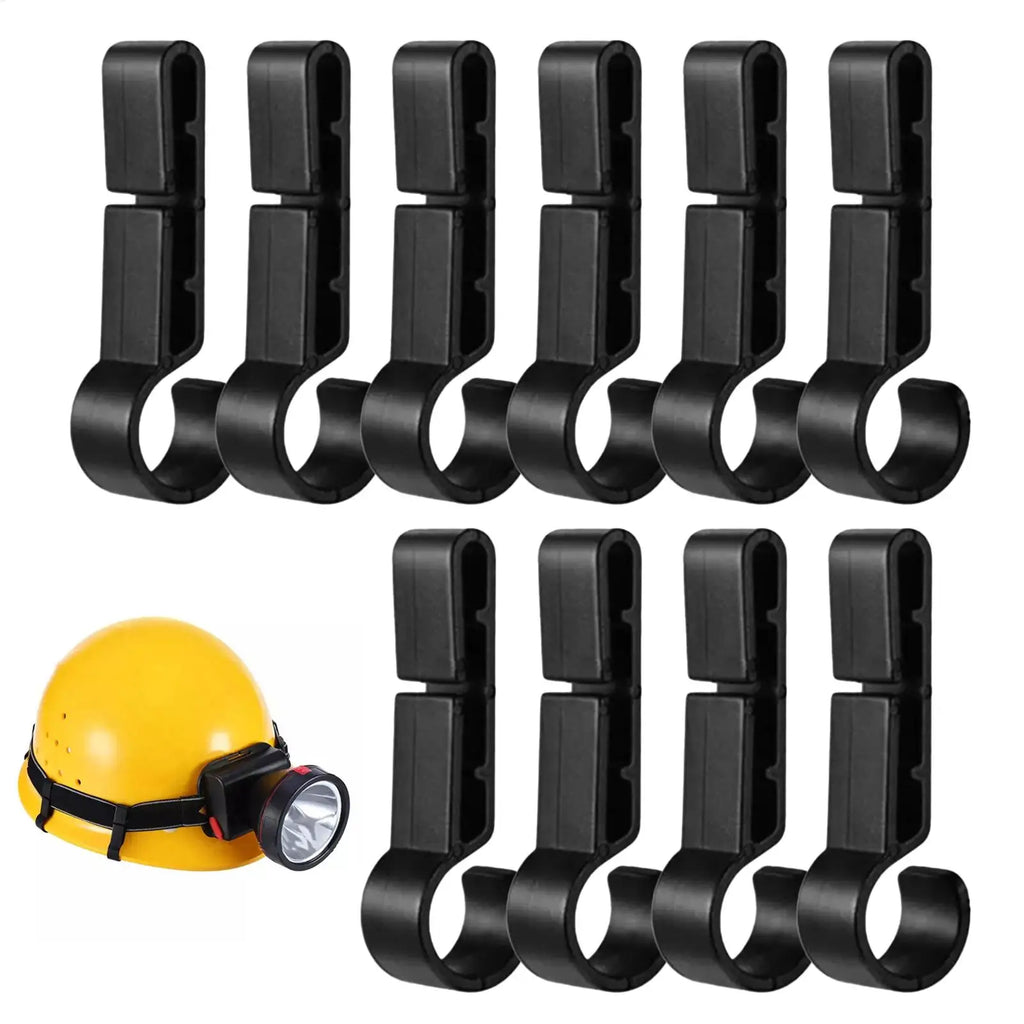 10-Pack Hard Hat Headlamp Clips | Non-Slip ABS Safety Hooks Hard Hat Accessories QXL