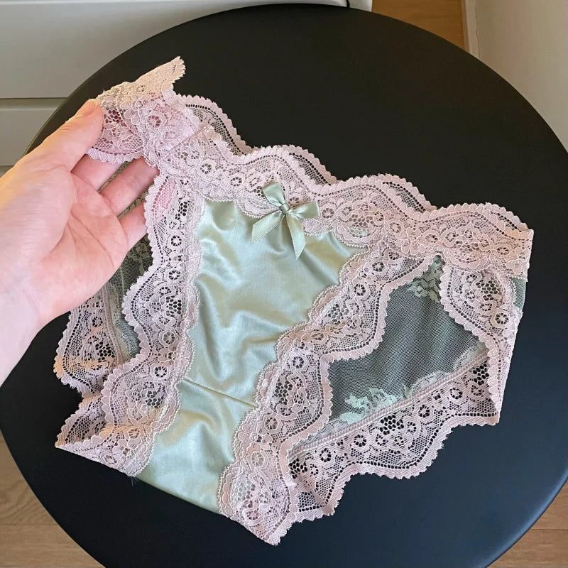 French Lace Long-Leg Panties | Low Waist Women's Lingerie Women's Lace Panties QXL