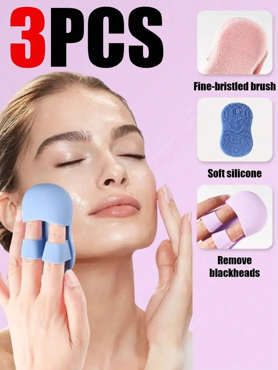 Silicone Finger Facial Brush | Soft Bristle Pore Cleansing Facial Cleansing Brush QXL