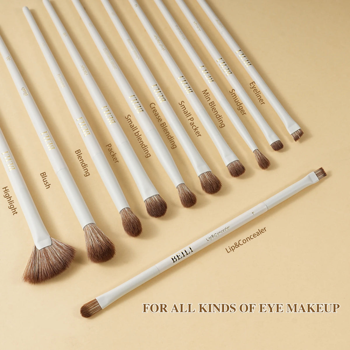 BEILI 15-Pc Synthetic Makeup Brush Set | Vegan Foundation & Eye Makeup Brush Set QXL