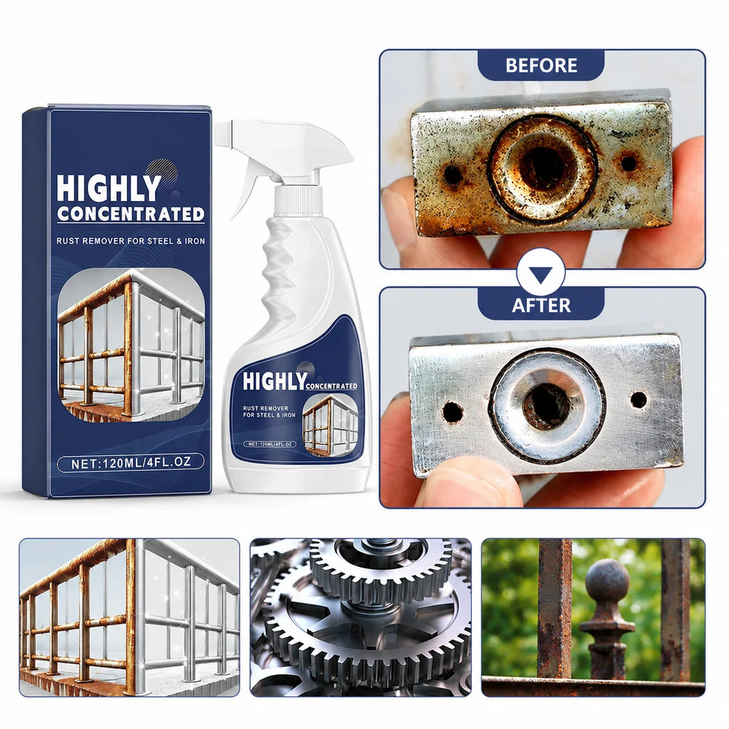 3-Pack Rust Remover Spray – Metal, Steel, Iron & Auto Parts Rust Remover Spray QXL 3pcs