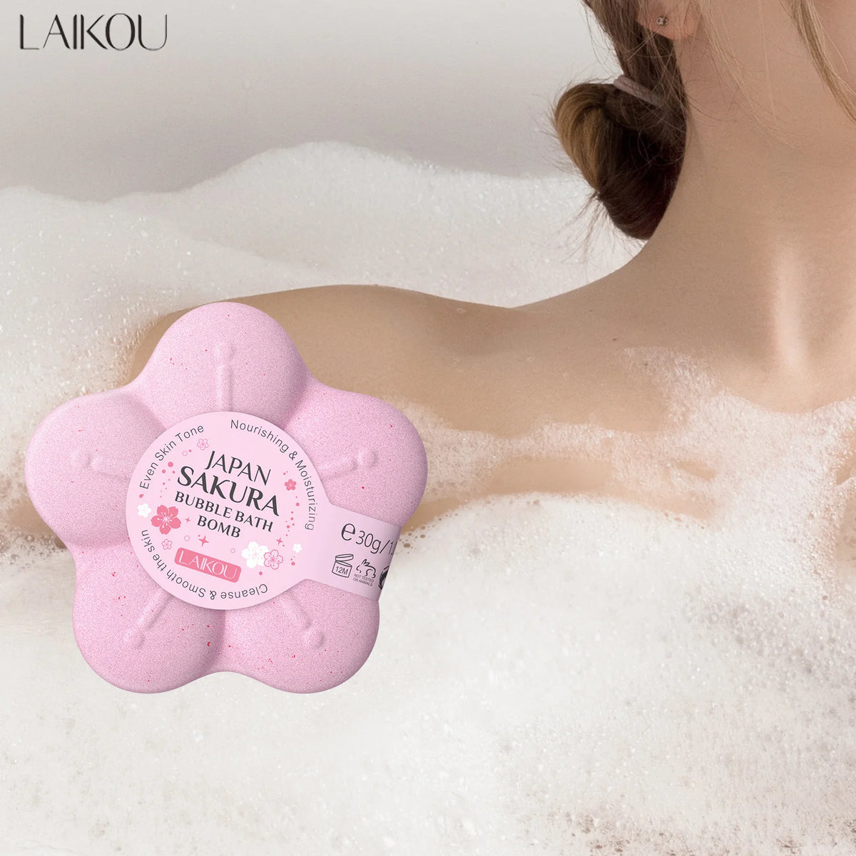 LAIKOU Sakura Bubble Bath Salt – Cleansing & Moisturizing 30g Bubble Bath Salt QXL