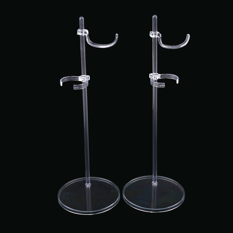 5-Pack Adjustable Clear Doll Display Stands | 1/12 Scale Rack Doll Display Stand QXL