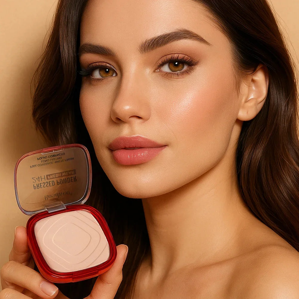 Matte Pressed Powder Foundation | 24H Oil Control Full Coverage Pressed Powder Foundation QXL