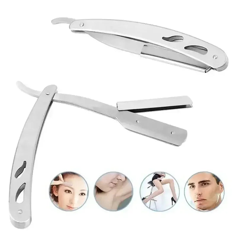 Men's Straight Folding Razor | Stainless Steel Barber Shaver Straight Folding Razor QXL
