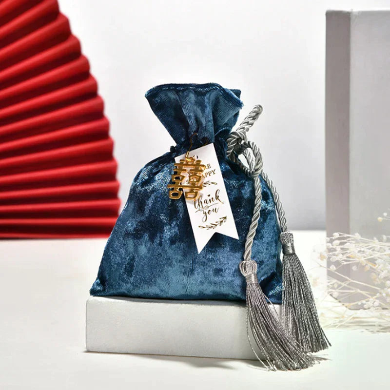 Velvet Drawstring Tassel Gift Bags | Wedding & Jewelry Pouches Velvet Gift Pouch QXL