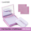 100-Sheet Facial Oil Blotting Papers | Portable Refillable Case Oil Blotting Sheets QXL Lacender set