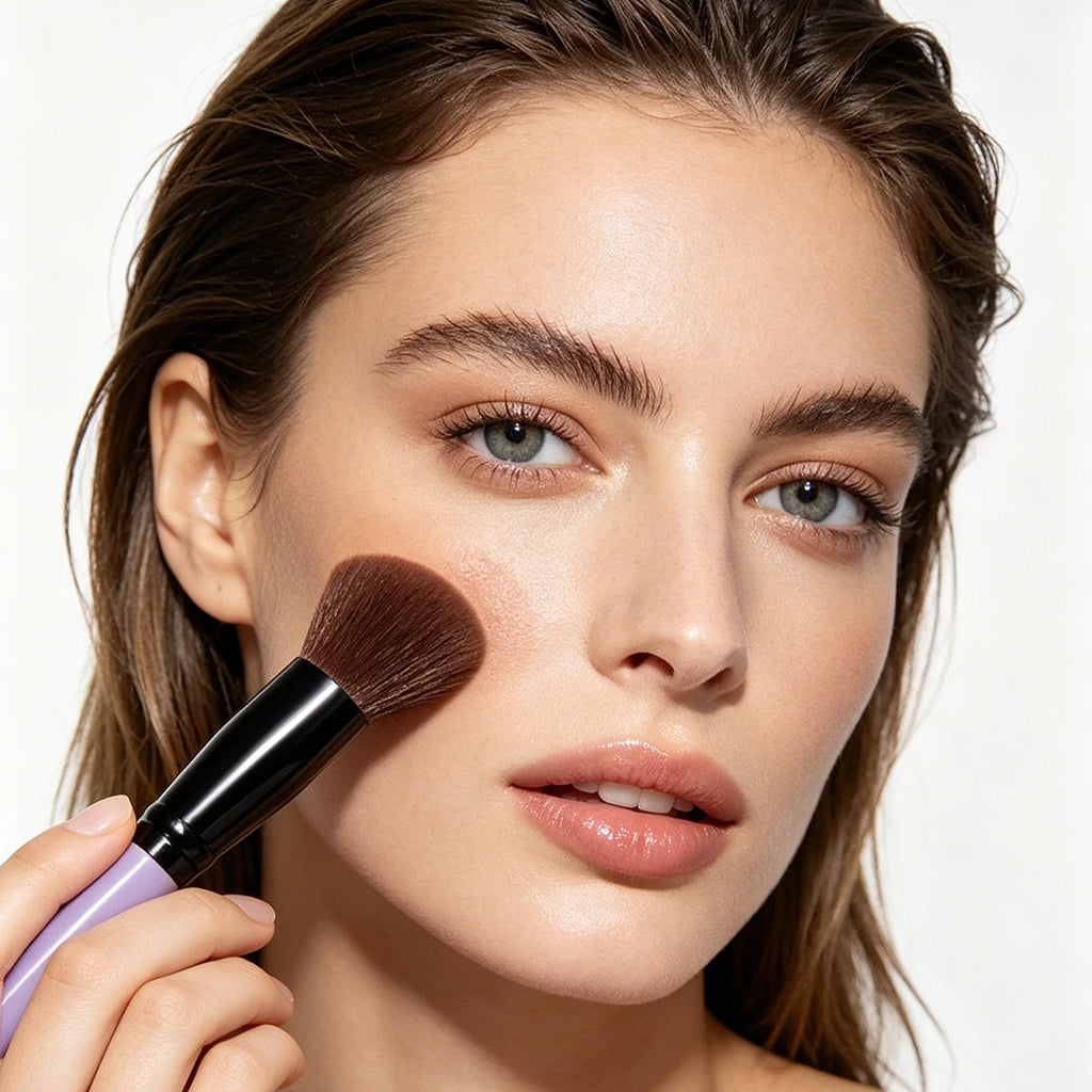 KOSSHOW Slope Blush Brush – Blush, Bronzer & Highlighter Makeup Brush QXL