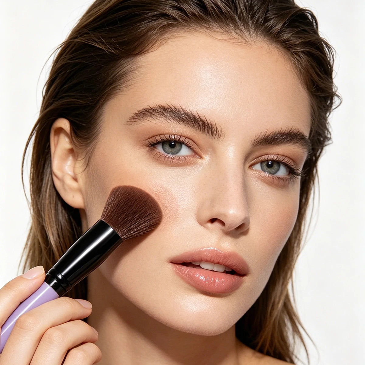 KOSSHOW Slope Blush Brush – Blush, Bronzer & Highlighter Makeup Brush QXL