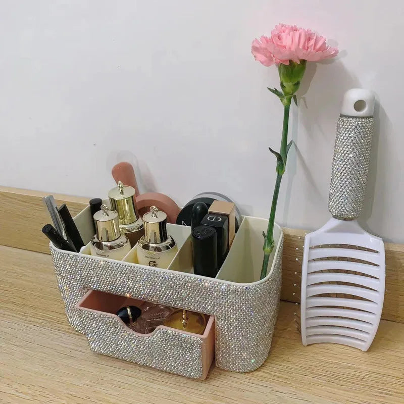 Diamond-Studded Multi-Layer Acrylic Makeup Organizer Makeup Storage Organizer QXL