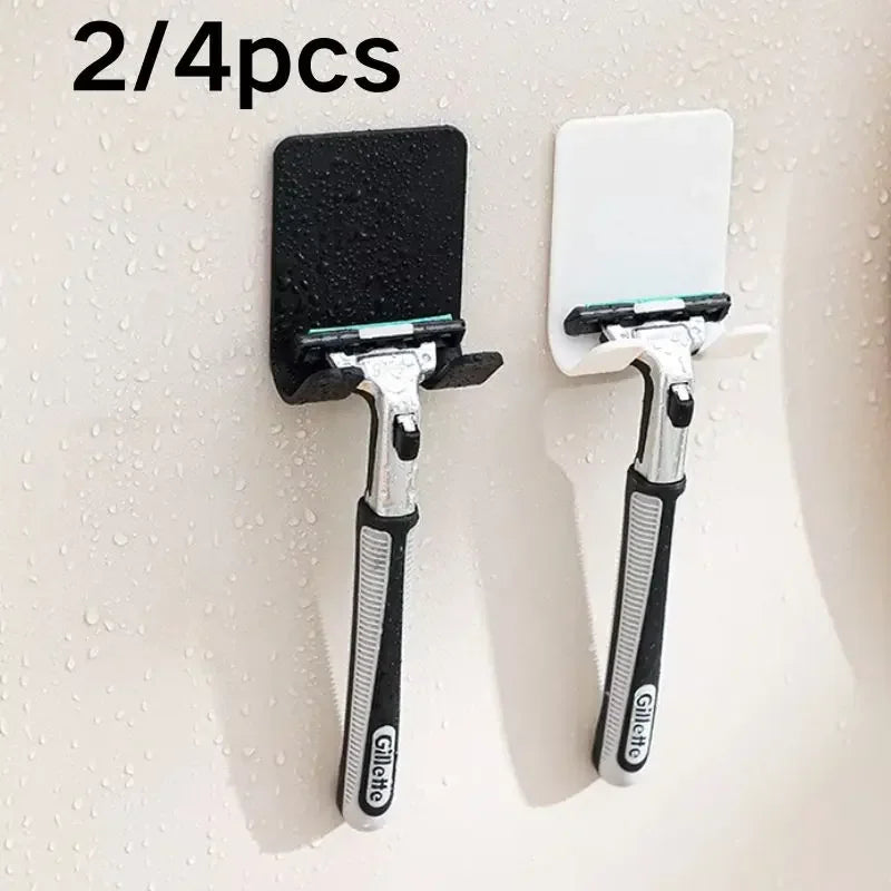 Adhesive Shower Razor Holder Hook Rack | 2/4 Pack Razor Holder Hook QXL