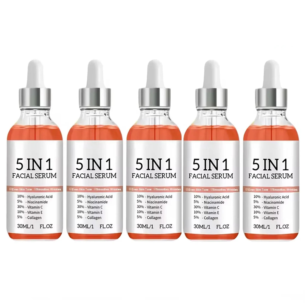5-in-1 Vitamin C Face Serum | Niacinamide & Hyaluronic Acid Vitamin C Face Serum QXL MA6514-5PCS