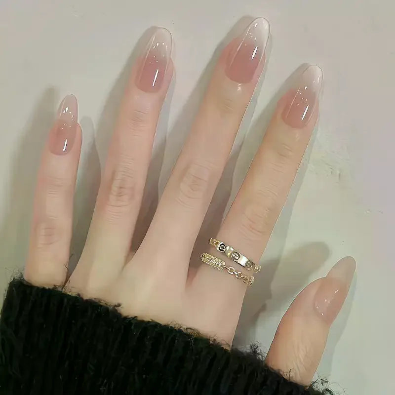 Ice Transparent Cat Eye Press On Nails | Handmade Nude Press On Nails QXL