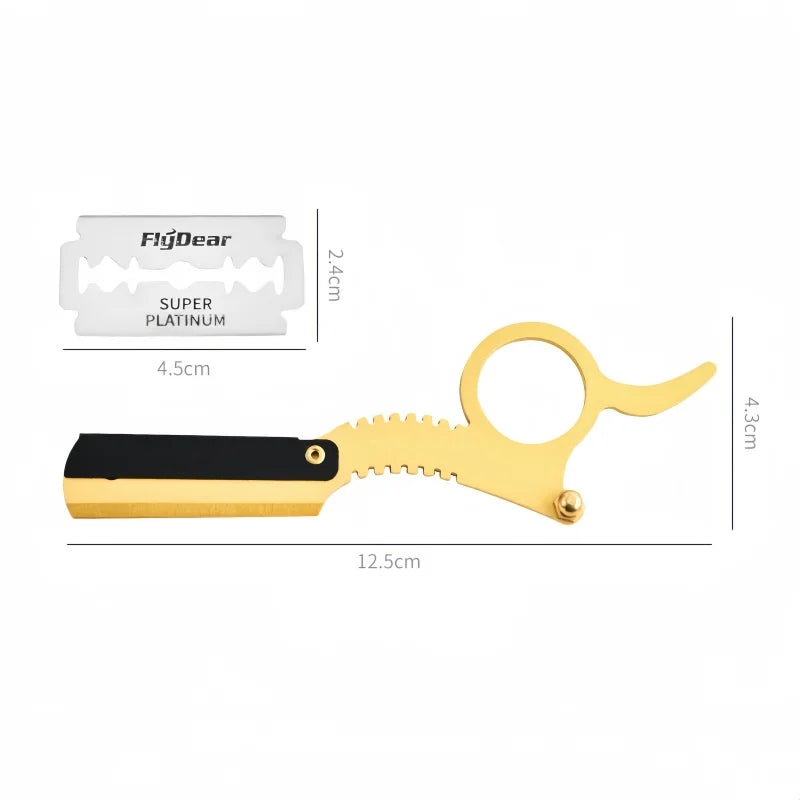 Stainless Steel Thumb Razor, Straight Razor & Hair Scraper Set Razor & Grooming Set QXL