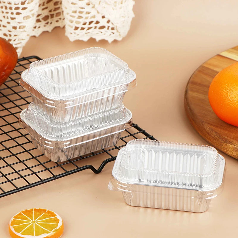 10-Pack Aluminum Foil Baking Pans with Lids | Disposable Disposable Baking Pans QXL