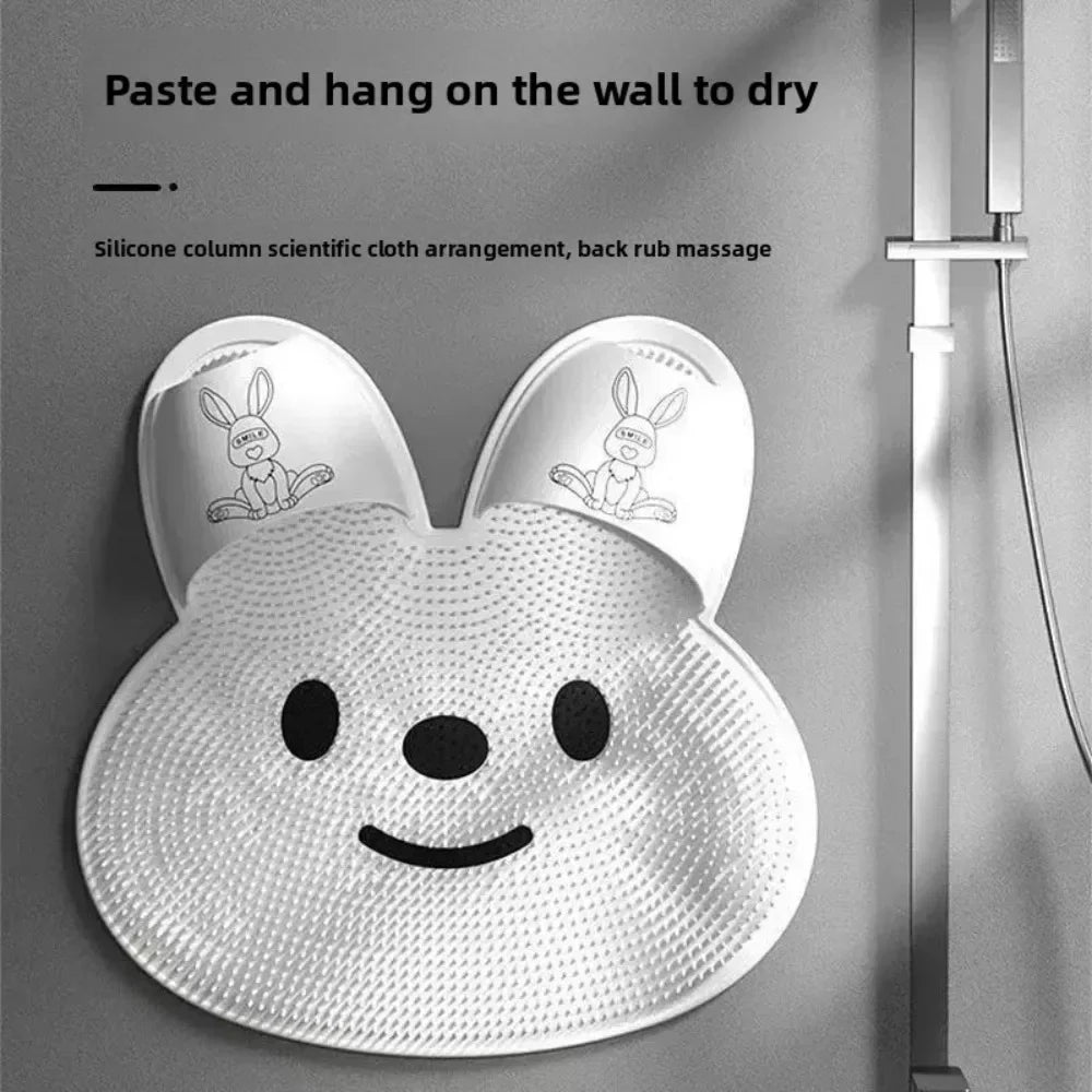 Rabbit Shower Foot Scrubber & Massage Mat | Back Scrubber Foot Scrubber Mat QXL