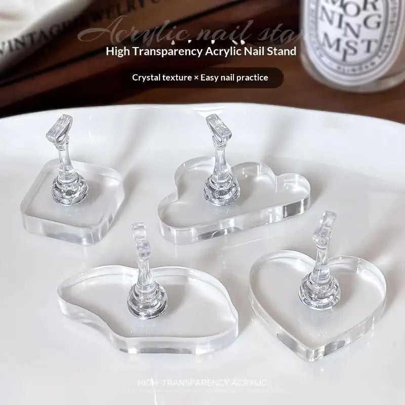 Magnetic Acrylic Nail Practice Base | Clear Thickened Holder Nail Practice Stand QXL