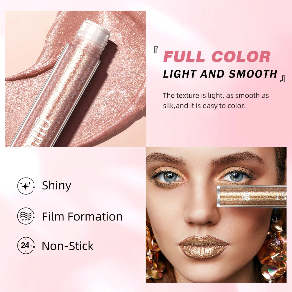 QIBEST Diamond Glitter Lip Gloss – Waterproof Pearl Metallic Glitter Lip Gloss QXL
