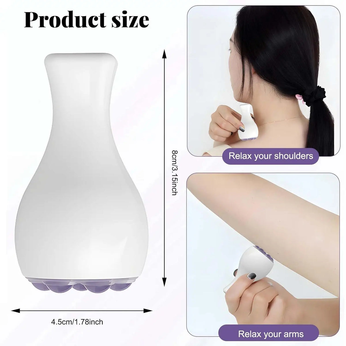 360° Rotating Jade Bead Handheld Roller Massager | Portable Handheld Roller Massager QXL