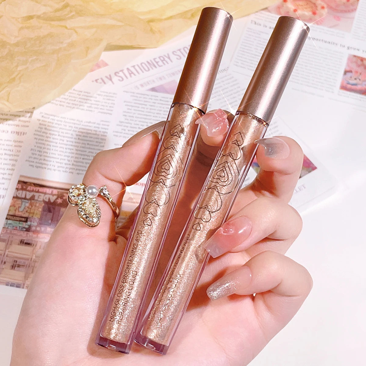 HISYI Highlighter Stick | Glitter Liquid Shadow & Concealer Highlighter Concealer Stick QXL