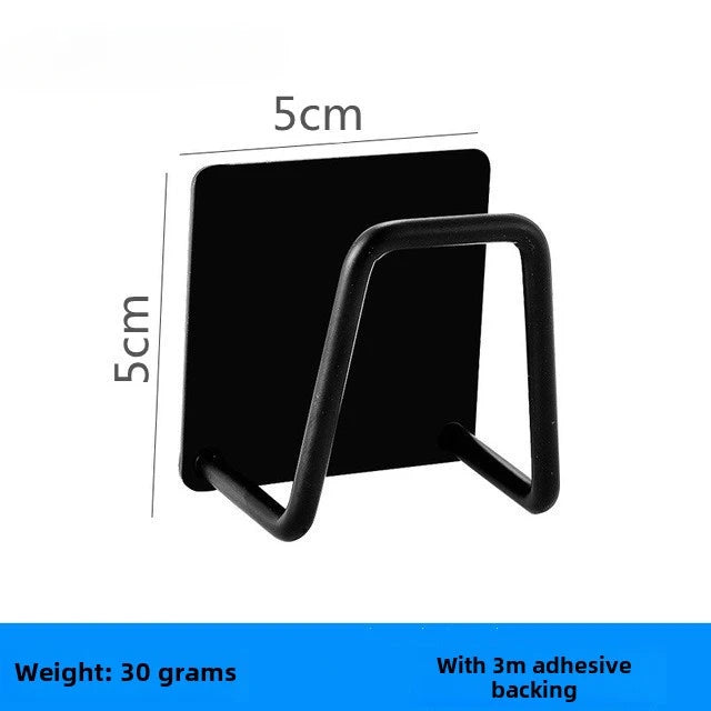 No-Drill Wall-Mount Sponge Drain Rack | Stainless Steel Hook Sink Sponge Holder QXL