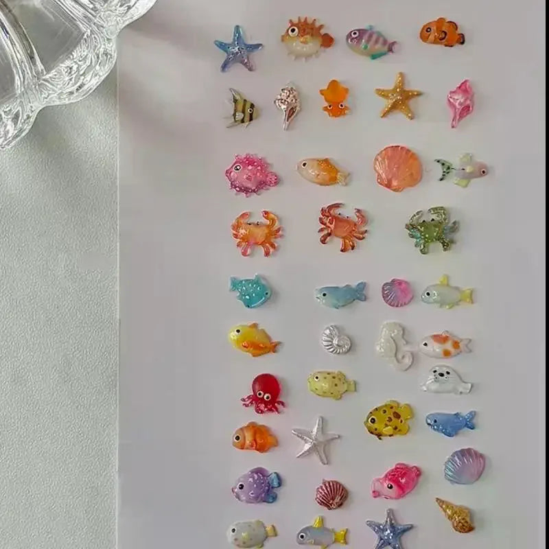 3D Ocean Silicone Nail Mold | Seashell Starfish Resin Stencil Silicone Nail Mold QXL