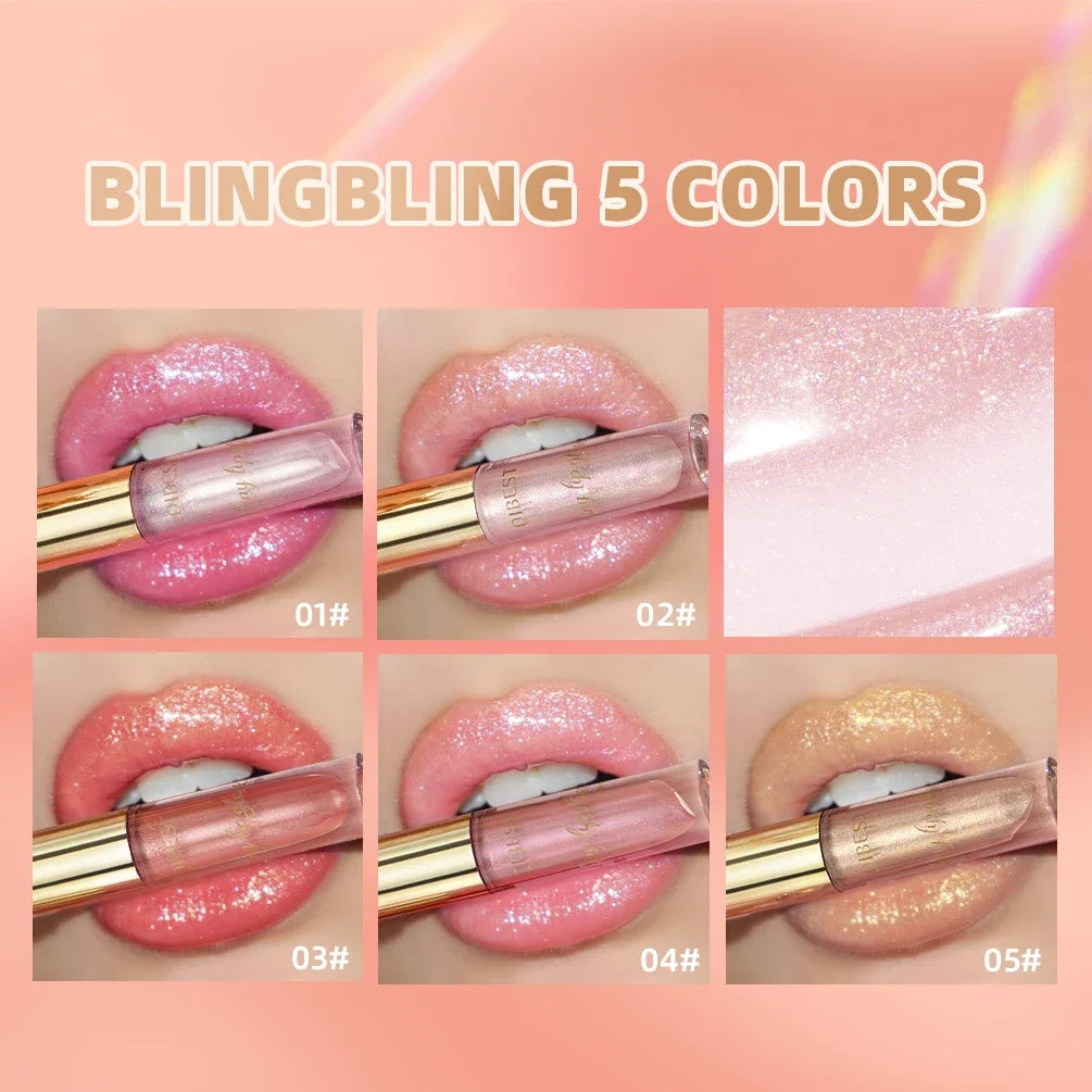 QiBest Glitter Lip Gloss | Diamond Metallic Liquid Lipstick Glitter Lip Gloss QXL