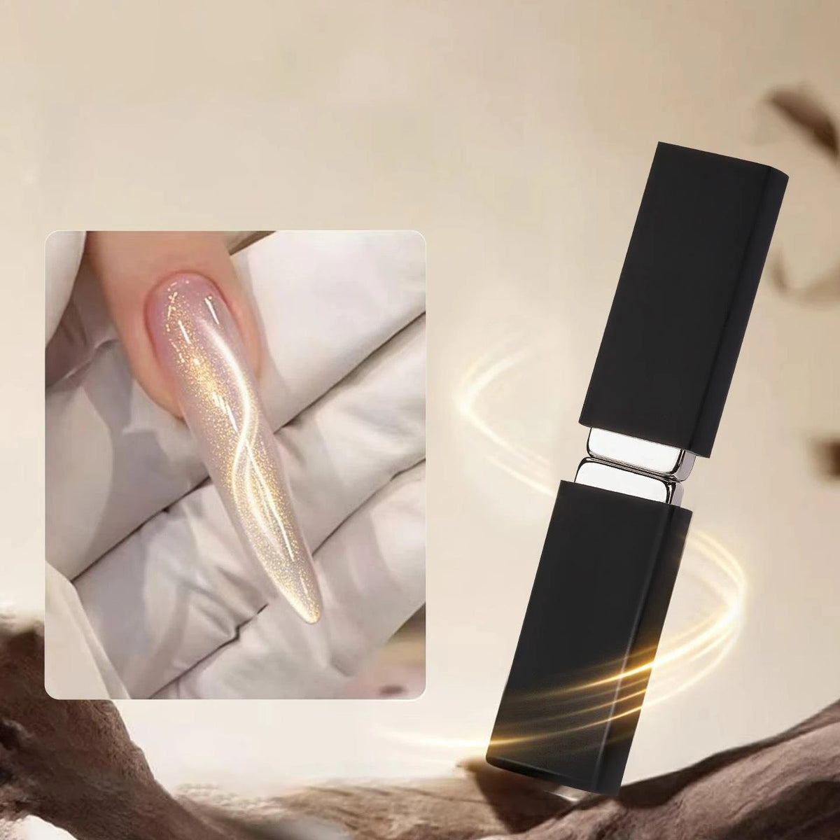 FUMOSIK Double-Ended Cat Eye Nail Magnet | Starburst Ribbon Nail Art Magnet QXL