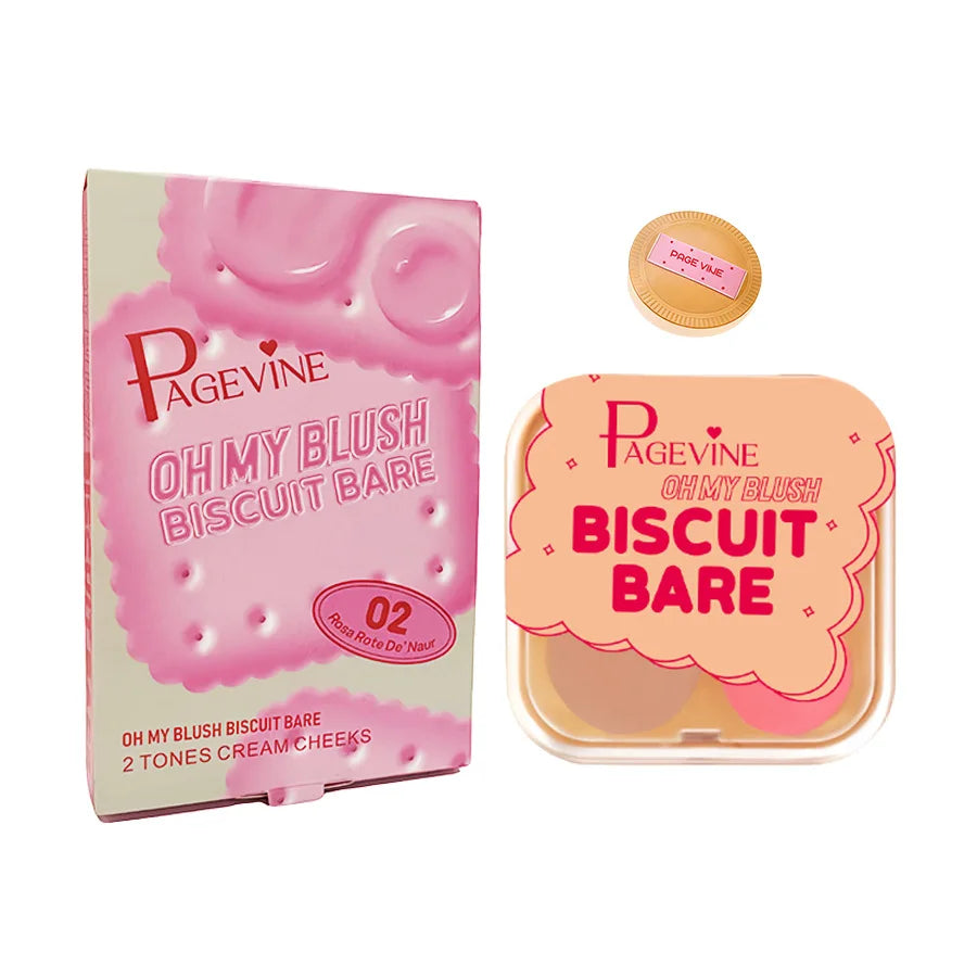 PAGEVINE 2-Tone Cream Blush & Contour Palette | High Pigment Cream Blush Palette QXL