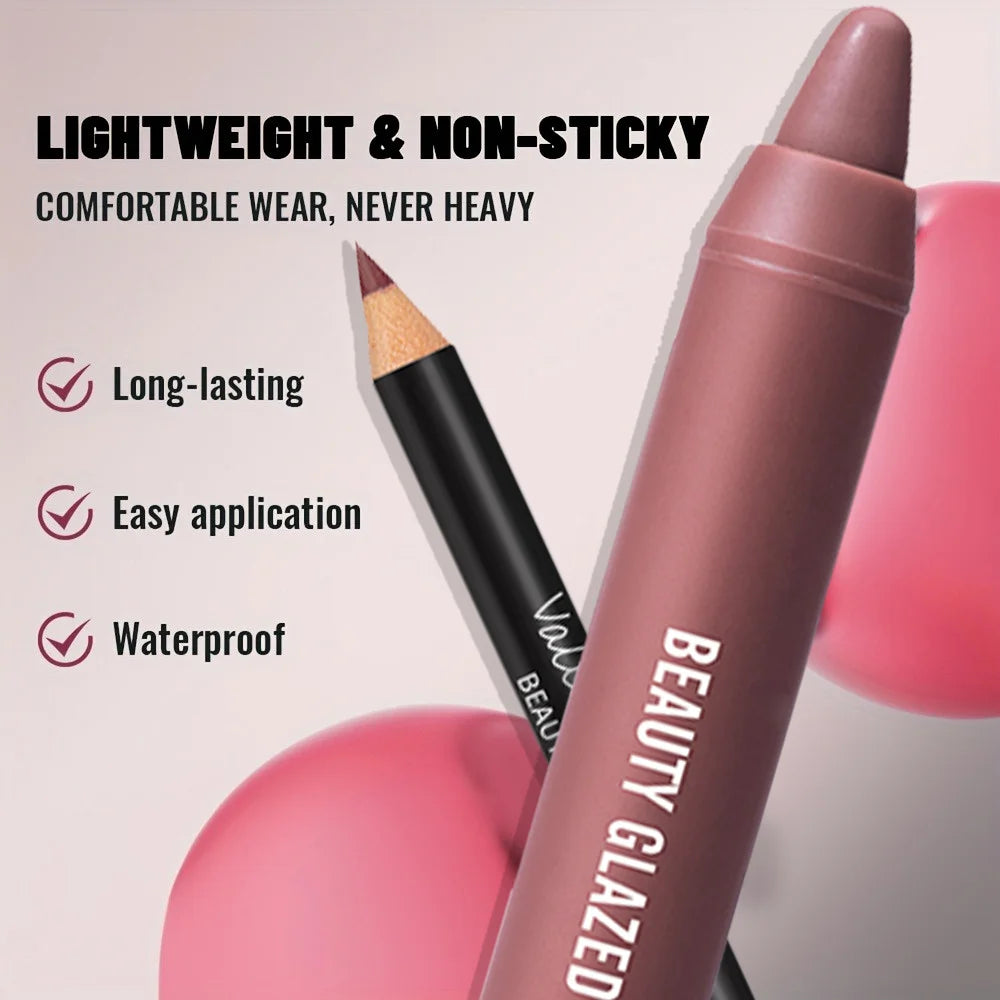 Velvet Lip Liner & Matte Lipstick Set – Waterproof Long-Lasting Lip Liner & Lipstick Set QXL