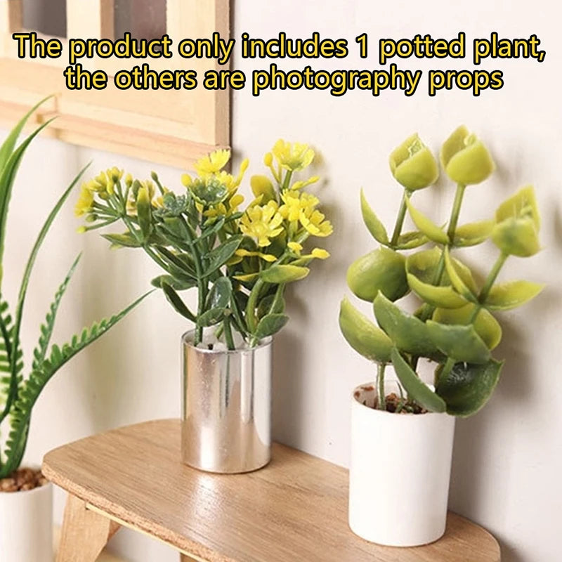 1:12 Dollhouse Miniature Potted Plant Bonsai Resin Decor Dollhouse Miniature QXL
