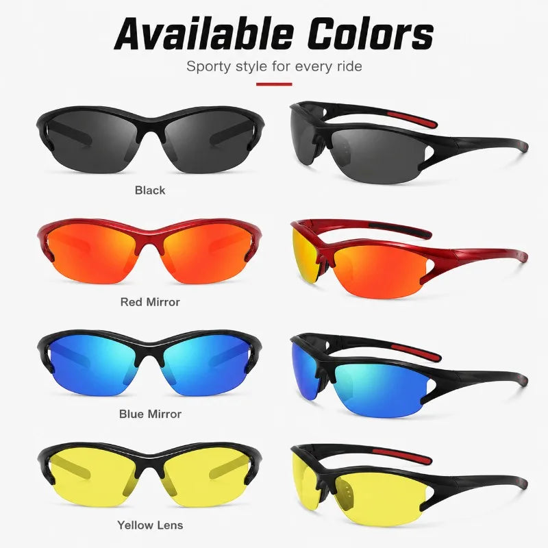 Polarized Cycling Sunglasses UV400 TAC Lens | Lightweight Sport Polarized Sport Sunglasses QXL