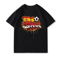 Women's 100% Cotton Football Print T-Shirt | XS–3XL Graphic T-Shirt QXL B Black L