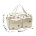 Large Cartoon Bear Diaper Bag Backpack | Momma Nappy Pouch Diaper Bag Backpack QXL White