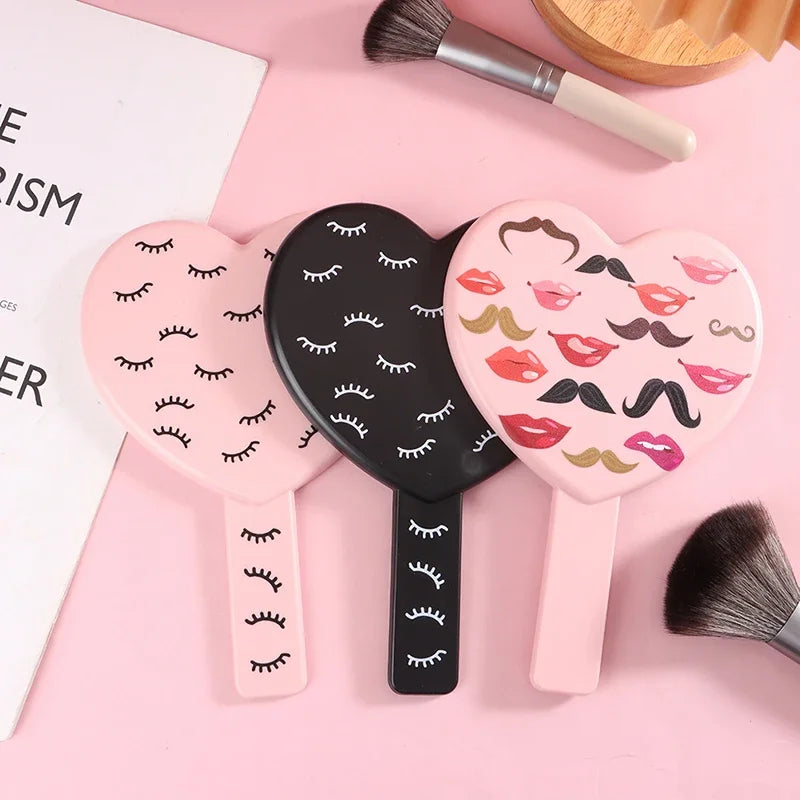 Heart-Shaped HD Eyelash Inspection Mirror | Handheld Vanity Handheld Vanity Mirror QXL