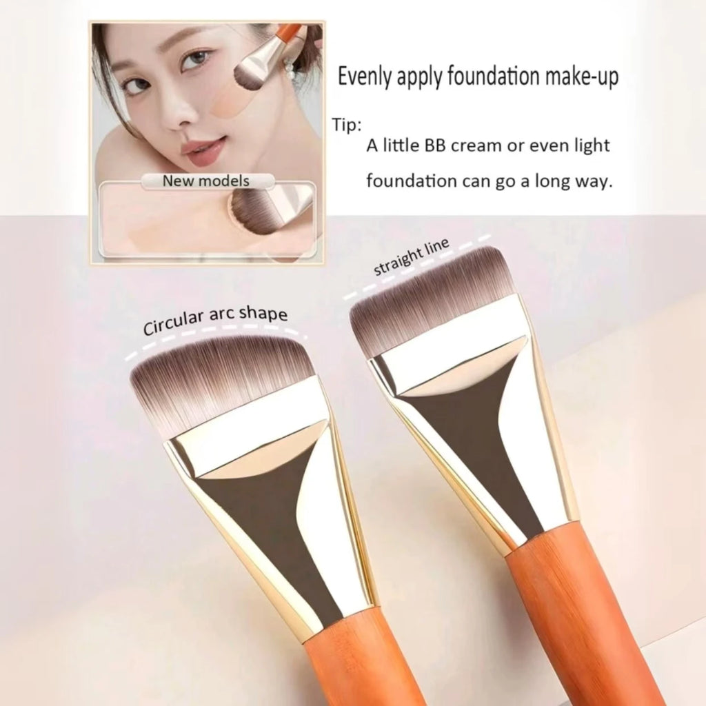 2-Pack Flat & Slant Foundation Brushes – Ultra-Thin Foundation Brush Set QXL