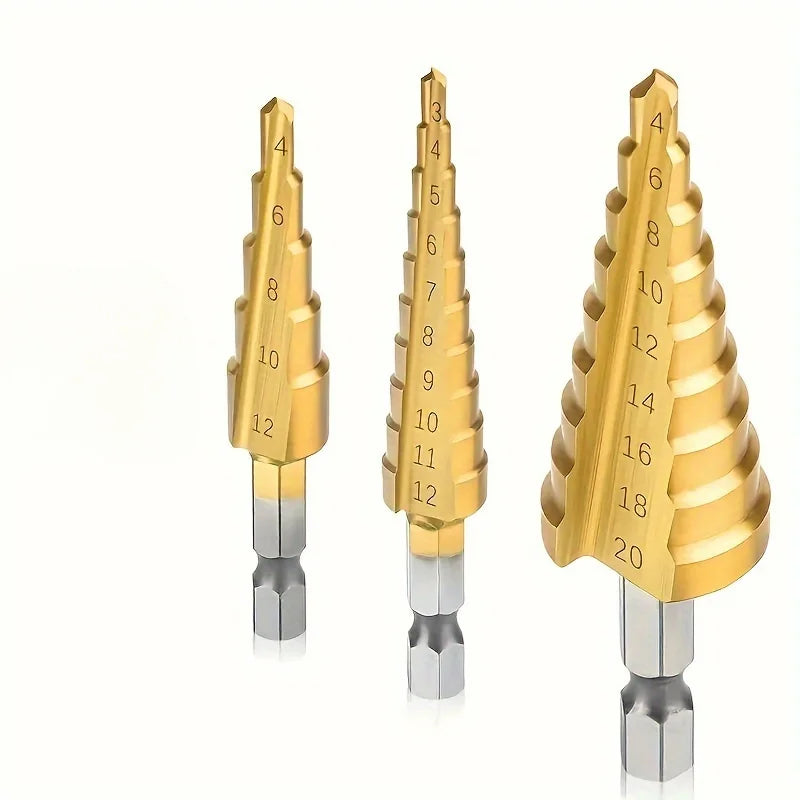 Step Drill Bit Set – Multi-Size for Wood & Metal | High Precision Step Drill Bit Set QXL