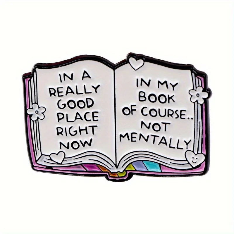 Humorous Book Enamel Pin Brooch | Zinc Alloy Literary Badge Enamel Pin Brooch QXL